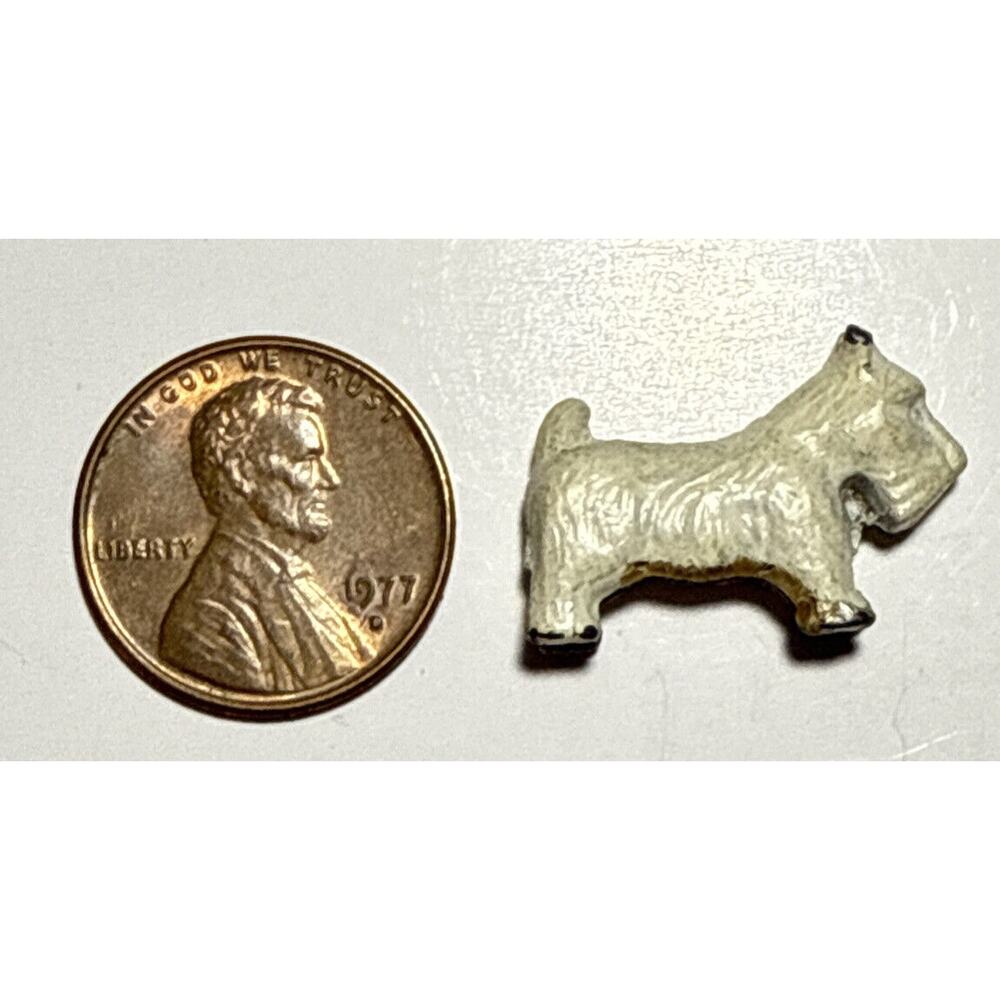 Vintage Cracker Jack Yorkie Dog Metal Charm 1D